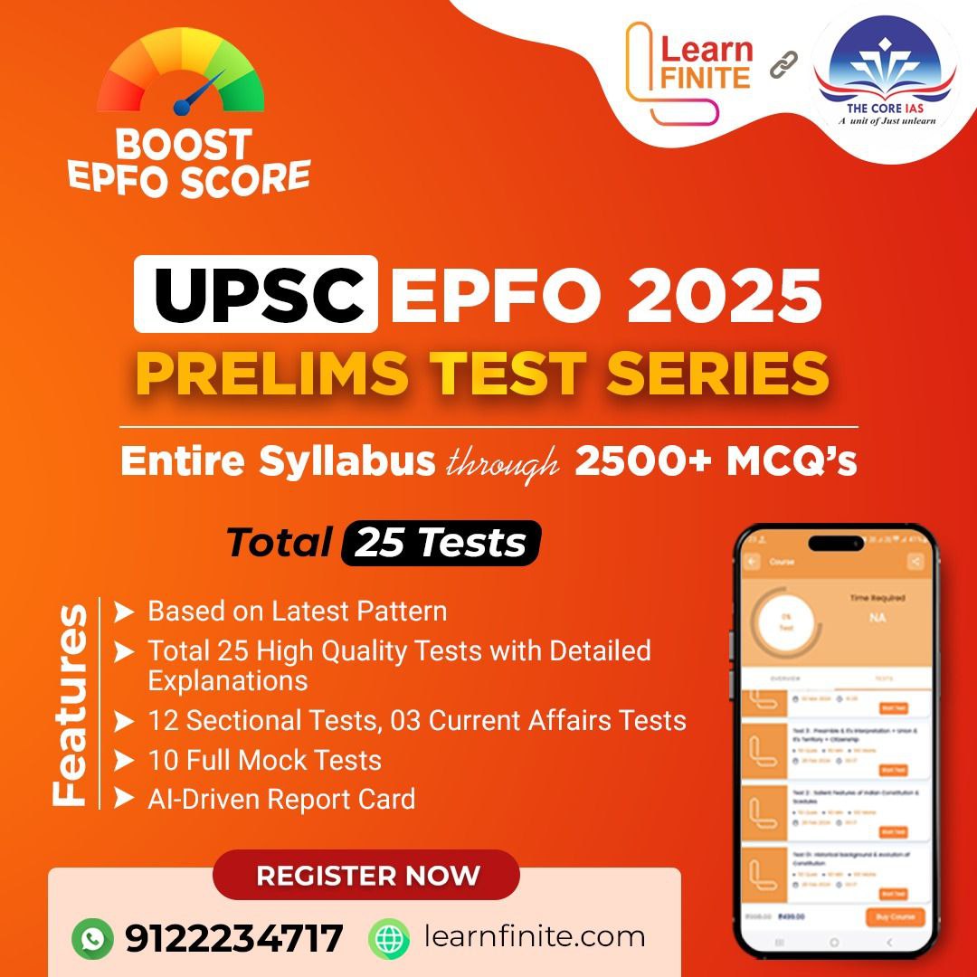 UPSC EPFO APFC & EO/AO Prelims Test Series 2025